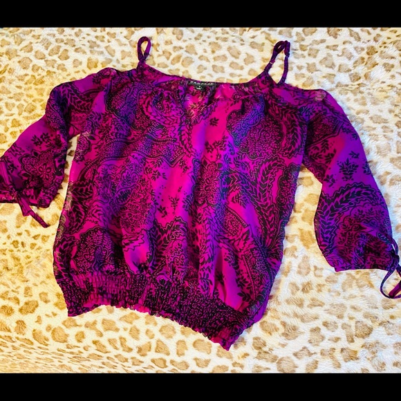 Rampage sheer pink and black top - Picture 7 of 7